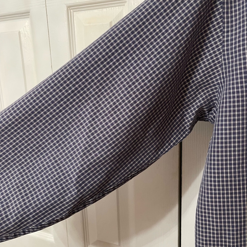LL BEAN Men’s Blue Dress Shirt - Size Reg M-Long Sleeve Button Down - EUC - Picture 3 of 7